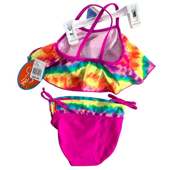 New Mini Tangerine Size 24 months GIrls Toddler Multicolor tye tie dye 2 pc swim - Picture 3 of 6